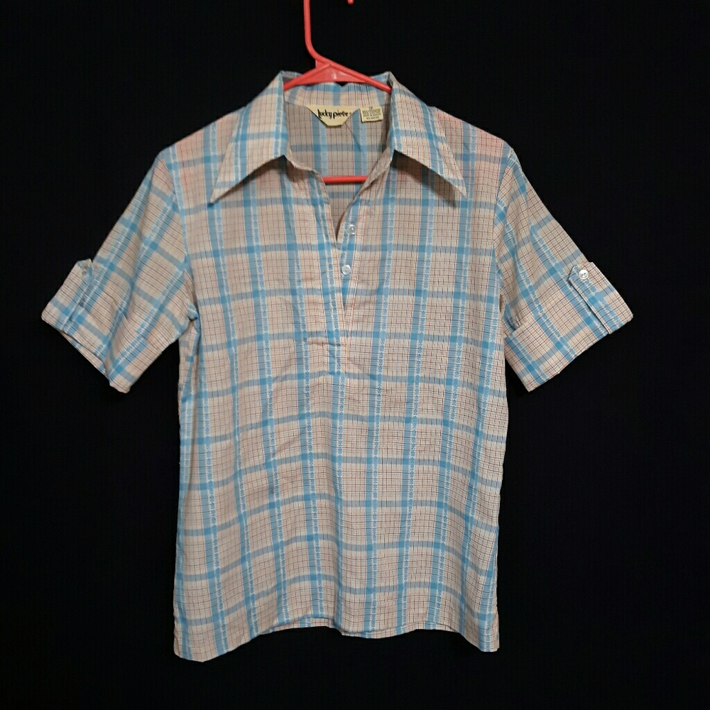 Lucky pierre plaid vintage woman's top. Size 12
